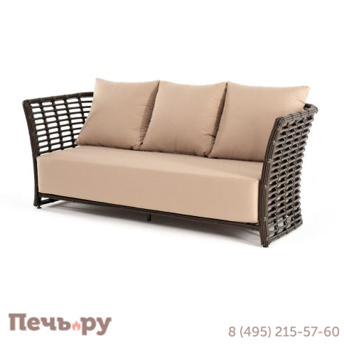 4SiS Валенсия диван из искусственного ротанга трехместный, цвет бронзовый фото