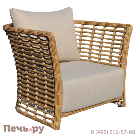 4SiS Валенсия кресло из искусственного ротанга, цвет соломенный фото