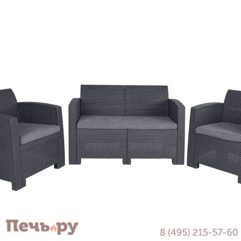 Кресло Gardeck Arizona b:rattan (2шт.), антрацит (2 подушки) фото 13