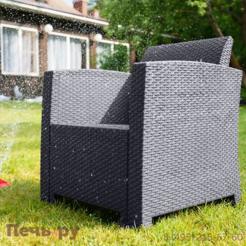 Кресло Gardeck Arizona b:rattan (2шт.), антрацит (2 подушки) фото 14