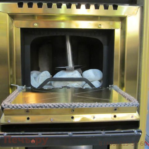 Банная печь Ермак 30 Сетка Люкс Gold (нержавейка) фото 4