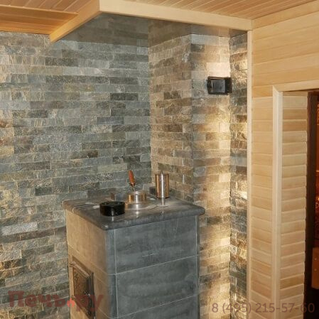 Банная печь ИзиСтим Сочи-М2 в кожухе из талькохлорита фото 3