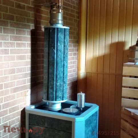 Банная печь ИзиСтим Ялта 15 в кожухе из природного камня фото 6