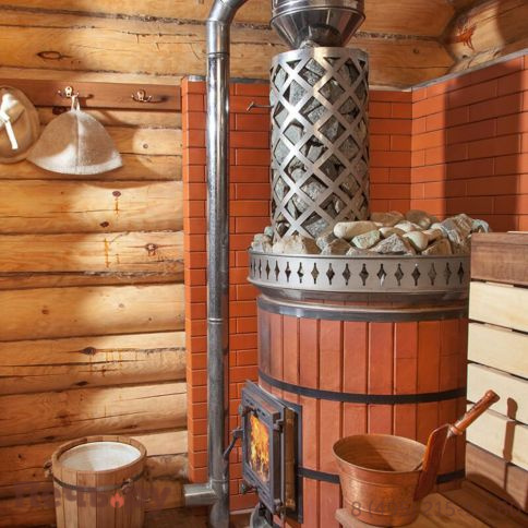 Банная печь КДМ Русская баня в кирпичной облицовке фото 3