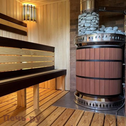 Банная печь КДМ Русская баня в кирпичной облицовке фото 5