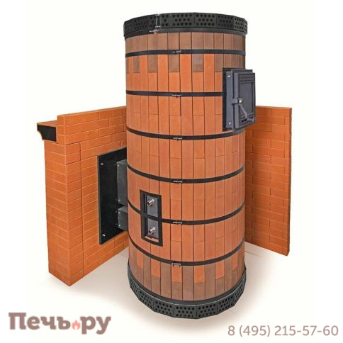 Банная печь КДМ с обращенным пламенем Обращенка в кирпичной облицовке фото 5