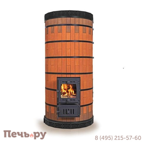 Банная печь КДМ с обращенным пламенем Обращенка в кирпичной облицовке фото 6