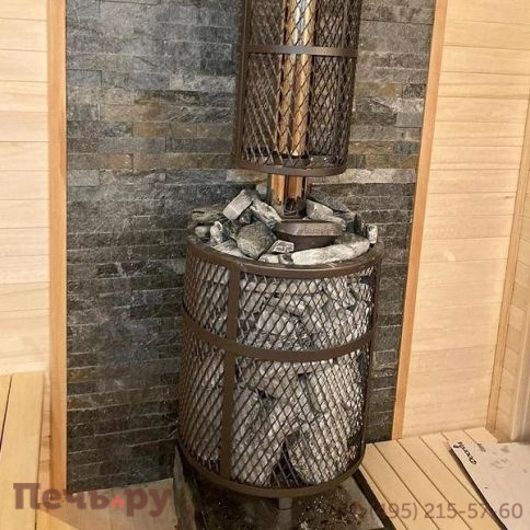 Банная печь Прометалл Атмосфера L с сеткой фото 28