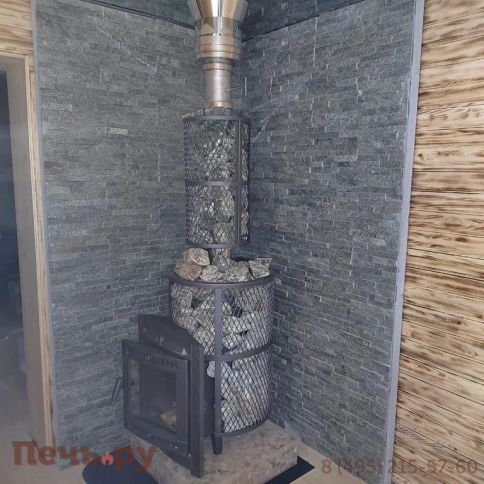 Банная печь Прометалл Атмосфера L с сеткой фото 32