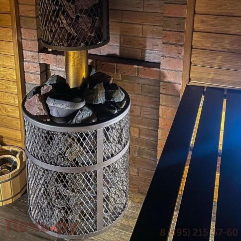 Банная печь Прометалл Атмосфера L+ сетка нержавейка фото 13
