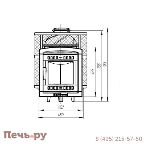 Банная печь Прометалл Атмосфера-М (Мини) с сеткой фото 9
