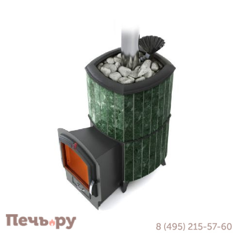 Банная печь ТМФ Альфа Гардарика Лайт Inox ЧДБСЭ ЗК серпентинит фото