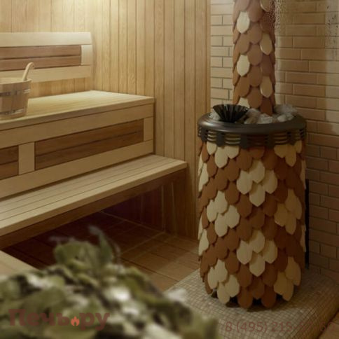 Банная печь ТМФ Альфа Панголина Лайт Inox ЧДБСЭ ЗК шамот- терракота фото 3