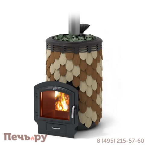 Банная печь ТМФ Альфа Панголина Лайт Inox ЧДБСЭ ЗК шамот- терракота фото