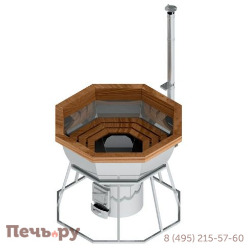 Банный чан Сибирский завод 8 граней на подставке с печью фото 2