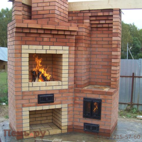 Барбекю угловой комплекс из кирпича, арт. 246521 фото