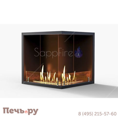 Биокамин SappFire угловой для стены 700 фото