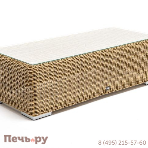 Боно 4SiS журнальный столик из искусственного ротанга, цвет соломенный фото 3