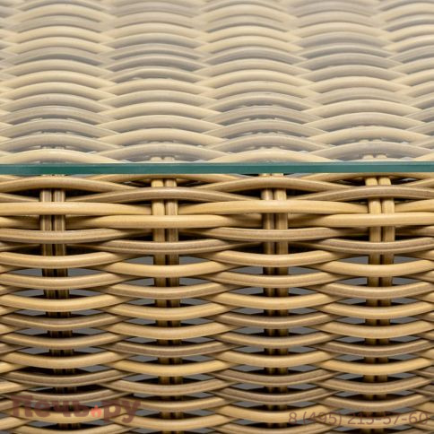 Боно 4SiS журнальный столик из искусственного ротанга, цвет соломенный фото 5