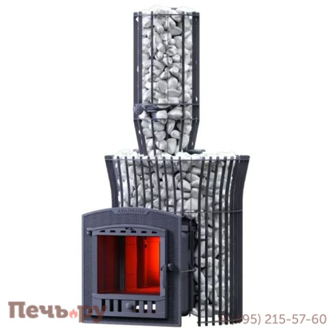 Чугунная банная печь GFS Авангард ЗК 25 (П2) Ураган в круглой сетке фото 4