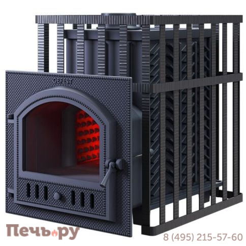 Чугунная банная печь GFS ЗК 18 (П) в сетке изображение Чугунная банная печь GFS ЗК 18 (П) в сетке фото