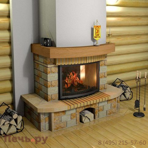 Каминная чугунная топка Мета Панорама 700 П фото 2