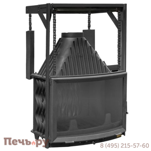 Каминная чугунная топка Мета Панорама 800 П фото