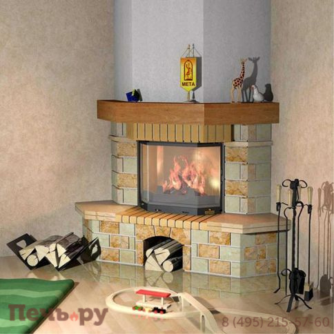 Каминная чугунная топка Мета Призма 700 П фото 2