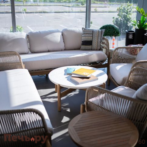 Диван деревянный плетеный трехместный Tagliamento Talara фото 2