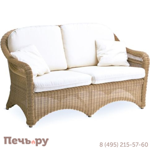 Диван двухместный плетеный с подушками Point Arena фото