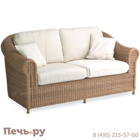 Диван двухместный плетеный с подушками Point Brumas фото