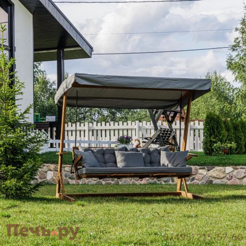 Диван-качели Royal Family Grace трехместные из массива акации фото