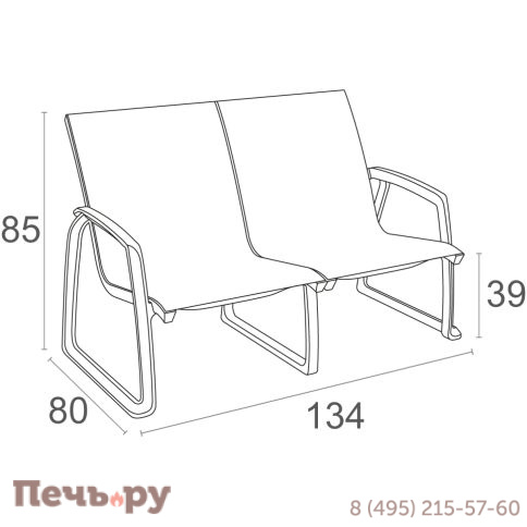 Диван пластиковый двухместный Siesta Contract Pacific Lounge фото 9