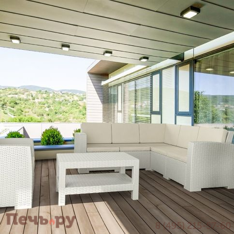 Диван пластиковый плетеный угловой с подушками Siesta Contract Monaco Lounge Corner фото 3