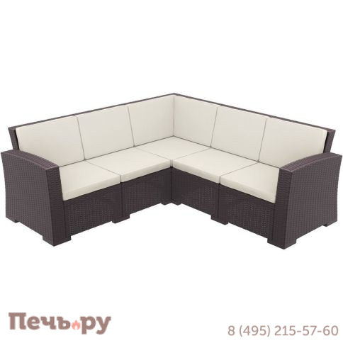 Диван пластиковый плетеный угловой с подушками Siesta Contract Monaco Lounge Corner фото