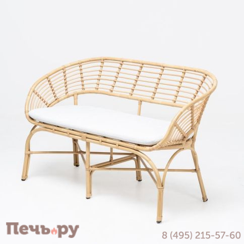 Диван плетеный двухместный с подушкой RosaDesign Coconut фото