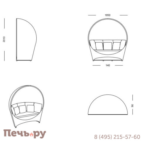 Диван плетеный с высокой спинкой DFN Altair фото 4