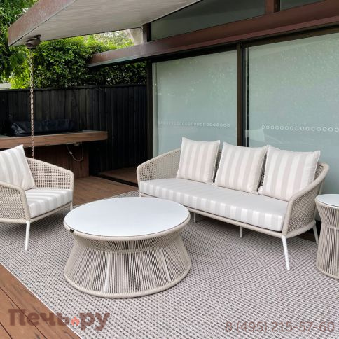 Диван трехместный плетеный с подушками JANUS et Cie Knot фото 3