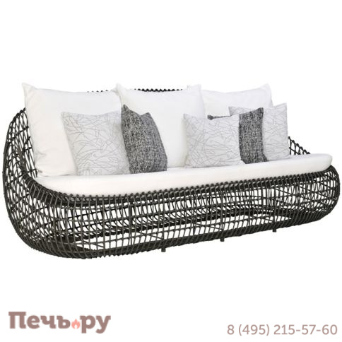 Диван трехместный плетеный с подушками JANUS et Cie Vino фото