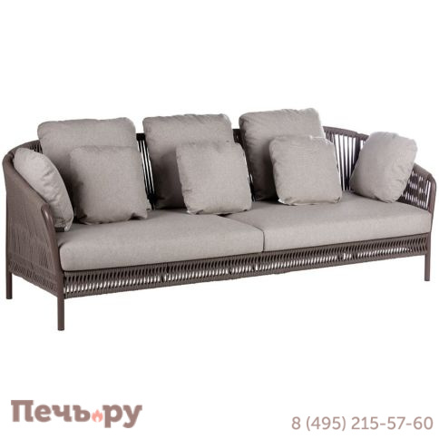 Диван трехместный плетеный с подушками Point Weave фото