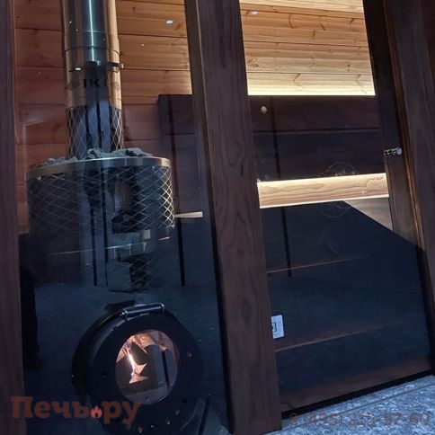 Дровяная печь для сауны IKI Loyly jr 2025 со стеклянной дверцей фото 7