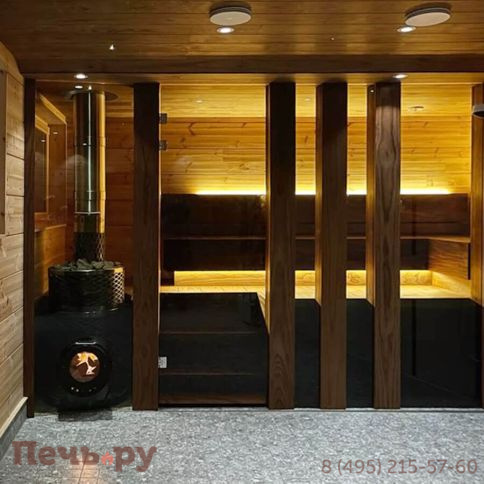 Дровяная печь для сауны IKI Loyly jr 2025 со стеклянной дверцей фото 8