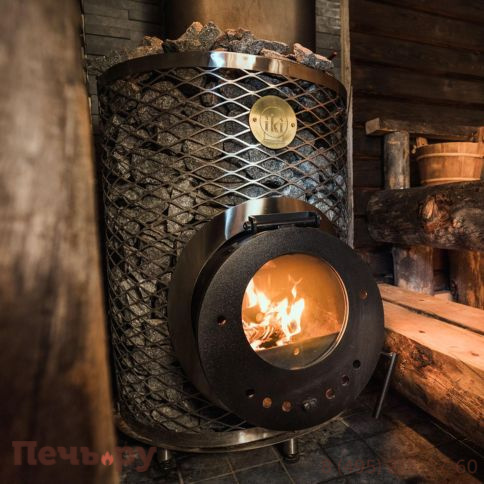 Дровяная печь для сауны IKI Loyly jr со стеклянной дверцей фото 2