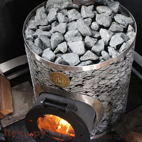 Дровяная печь для сауны IKI Original со стеклянной дверцей фото 5