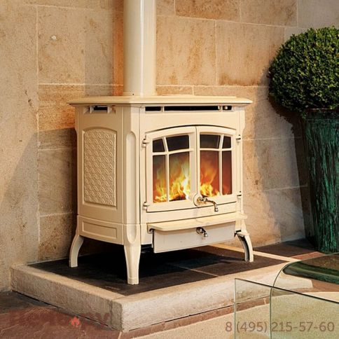 Дровяная печь Hergom Bennington кремовая эмаль фото 2