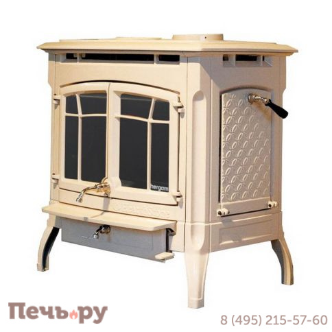 Дровяная печь Hergom Bennington кремовая эмаль фото