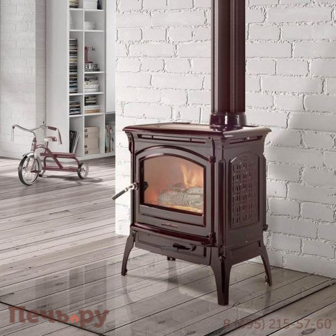 Дровяная печь Hergom Craftsbury коричневая эмаль фото 2