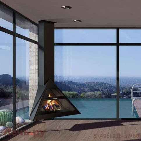 Дровяной камин Traforart Admeto 120 угловой подвесной фото