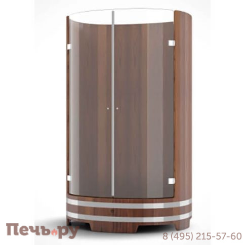 Душевая кабина BentWood из дерева со стеклянными дверцами, 0,95Х1,2 H=2,0, лиственница, толщина - 28 мм. фото 2