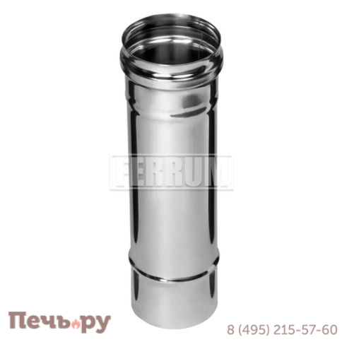 Дымоход (труба) 0,25м Феррум (430/ 0.8) фото